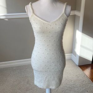 NWOT Majorelle Shoshanna Mini Dress White Cream Embellished with Pearls Size XXS